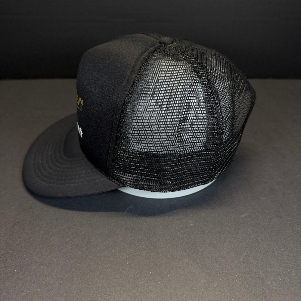Miller Genuine Draft Vintage NWOT Beer Hat Designer Pro Mesh Trucker Snapback - Picture 2 of 5